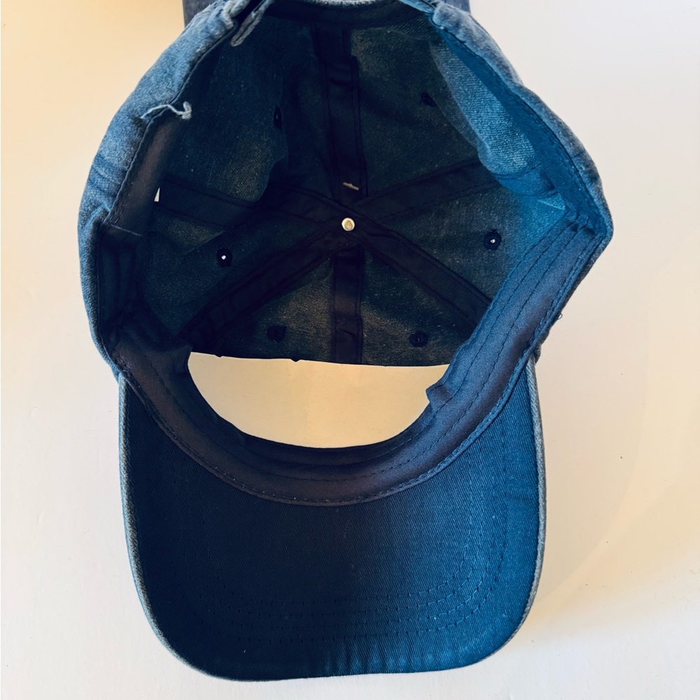 Set of 2, NWT!! Navy Blue Caps with American Flag Patch - Picture 3 of 3